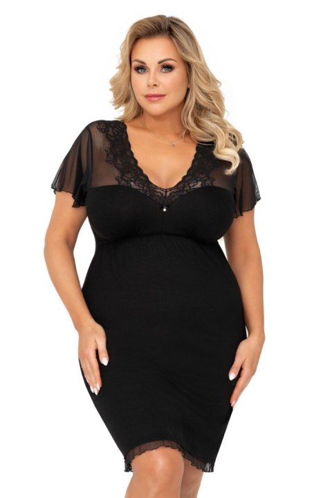 Koszulka nocna Koszulka Model Ivana Plus Black - Donna Koszulka nocna Koszulka Model Ivana Plus Black - Donna
