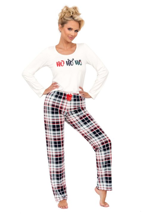 Piżama Damska Model Ho Ho Long Ecru - Donna Piżama Damska Model Ho Ho Long Ecru - Donna