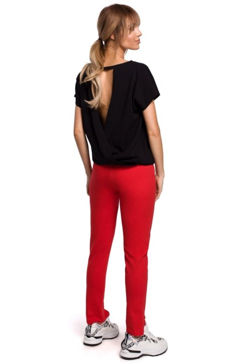 Spodnie Damskie Model MOE493 Red - Moe Spodnie Damskie Model MOE493 Red - Moe