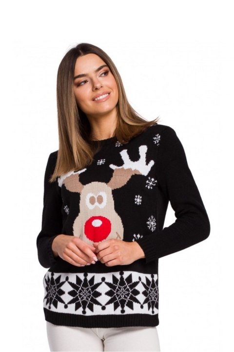 Sweter Damski Model MXS04 Black - Moe Sweter Damski Model MXS04 Black - Moe
