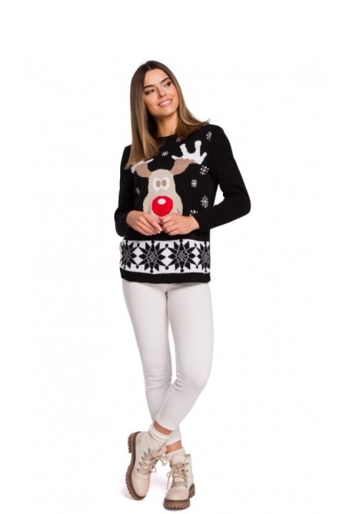 Sweter Damski Model MXS04 Black - Moe Sweter Damski Model MXS04 Black - Moe