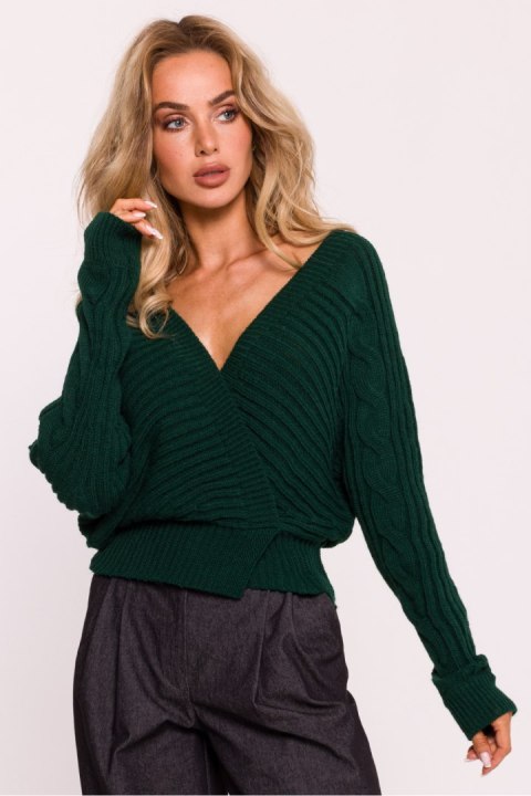 Sweter Damski Model MOE809 Green - Moe Sweter Damski Model MOE809 Green - Moe