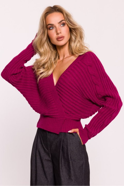 Sweter Damski Model MOE809 Pink - Moe Sweter Damski Model MOE809 Pink - Moe