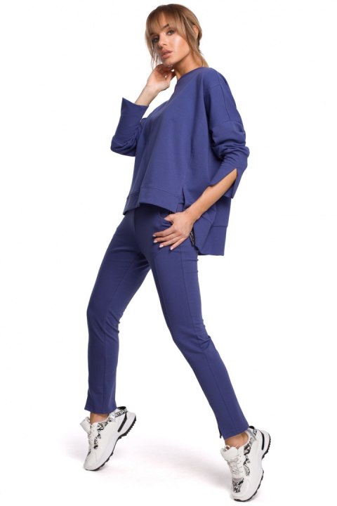Spodnie Damskie Model MOE493 Indygo - Moe Spodnie Damskie Model MOE493 Indygo - Moe
