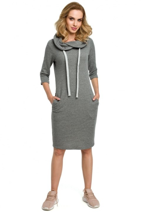 Sukienka Model MOE391 Grey - Moe Sukienka Model MOE391 Grey - Moe