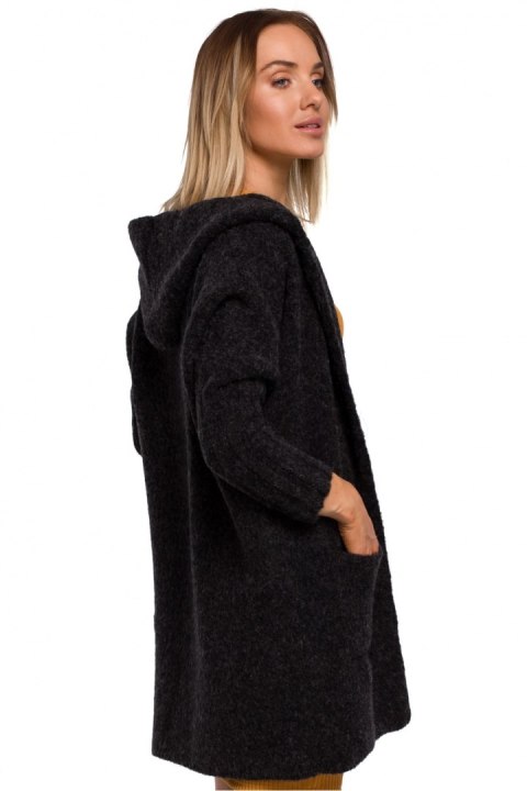 Sweter Kardigan Model MOE556 Antracyt - Moe Sweter Kardigan Model MOE556 Antracyt - Moe