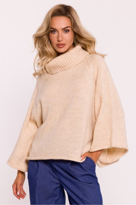 Golf Damski Model MOE822 Beige - Moe Golf Damski Model MOE822 Beige - Moe