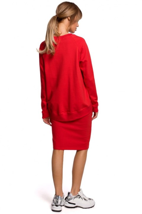 Spódnica Model MOE494 Red - Moe Spódnica Model MOE494 Red - Moe
