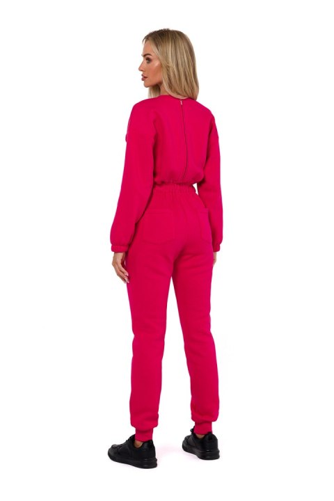 Spodnie Kombinezon Model MOE763 Malina - Moe Spodnie Kombinezon Model MOE763 Malina - Moe
