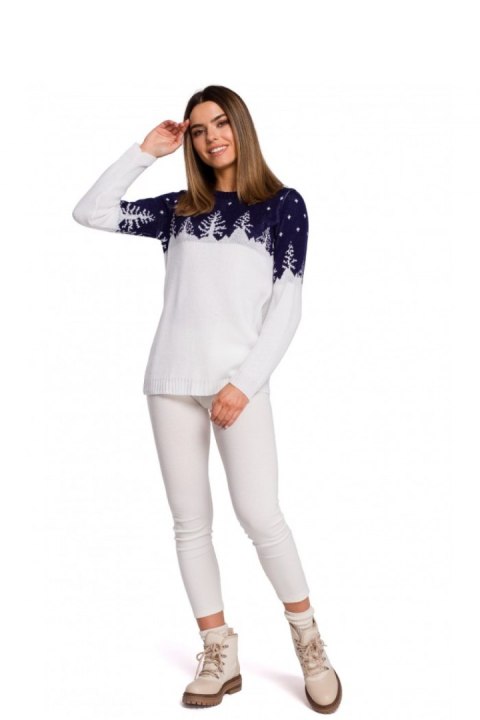 Sweter Damski Model MXS05 Navy - Moe Sweter Damski Model MXS05 Navy - Moe