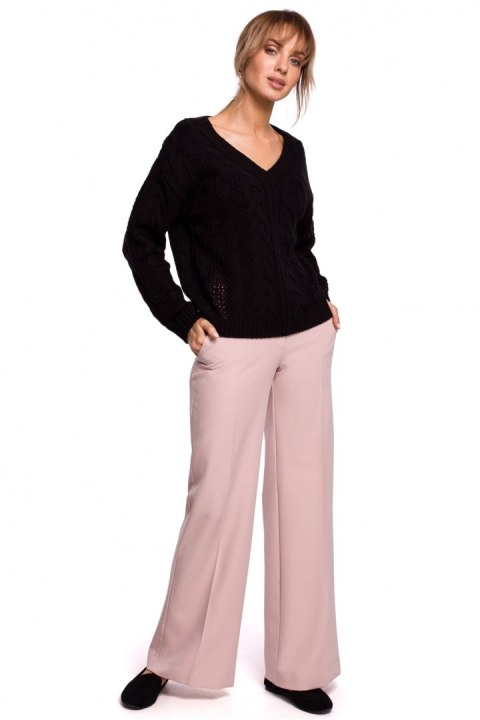 Sweter Damski Model MOE510 Black - Moe Sweter Damski Model MOE510 Black - Moe