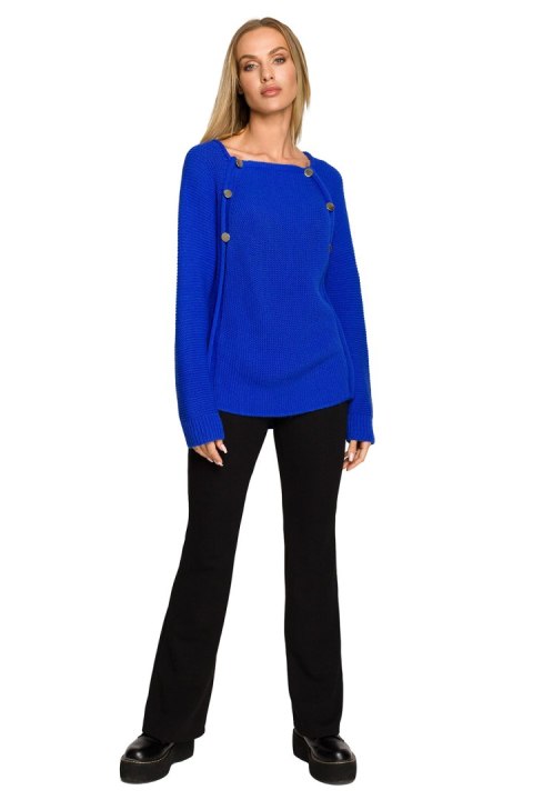 Sweter Damski Model MOE712 Szafir - Moe Sweter Damski Model MOE712 Szafir - Moe
