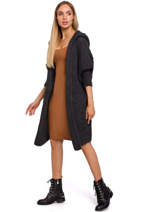Sweter Kardigan Model MOE475 Grafit - Moe Sweter Kardigan Model MOE475 Grafit - Moe