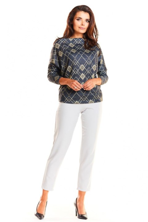 Bluzka Model M187 Navy/Yellow Romby - Infinite You Bluzka Model M187 Navy/Yellow Romby - Infinite You