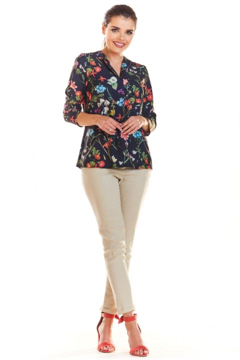 Bluzka Model M193 Flowers Navy - Infinite You Bluzka Model M193 Flowers Navy - Infinite You