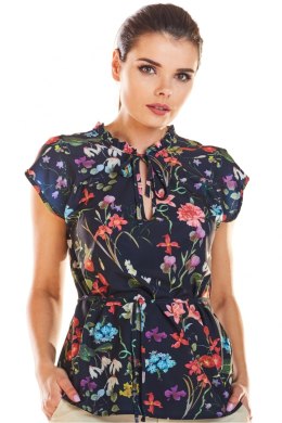 Bluzka Model M194 Flowers Navy - Infinite You