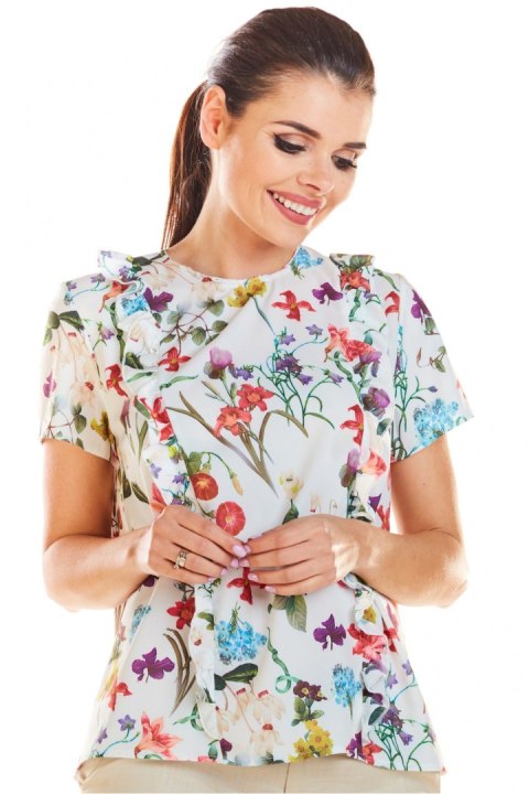 Bluzka M198 Flowers Ecru - Infinite You Bluzka M198 Flowers Ecru - Infinite You
