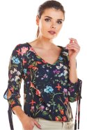 Bluzka Model M191 Flowers Navy - Infinite You
