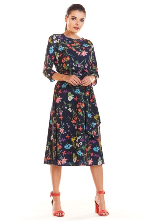 Sukienka Model M192 Flowers Navy - Infinite You Sukienka Model M192 Flowers Navy - Infinite You