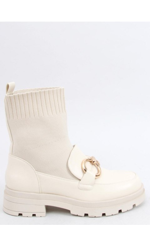 Botki skarpetkowa cholewka TONE BEIGE - Inello Botki skarpetkowa cholewka TONE BEIGE - Inello