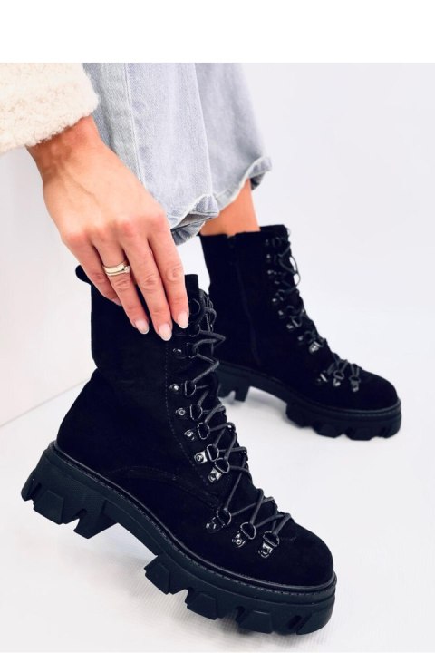 Botki sznurowane workery CONOR BLACK - Inello Botki sznurowane workery CONOR BLACK - Inello