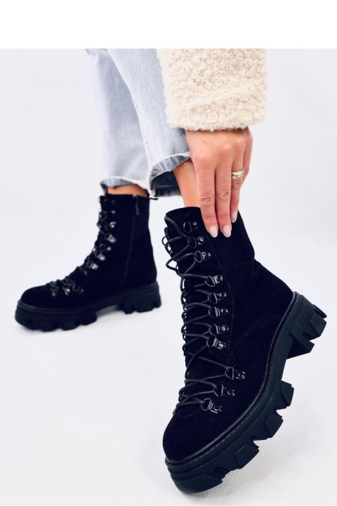 Botki sznurowane workery CONOR BLACK - Inello Botki sznurowane workery CONOR BLACK - Inello