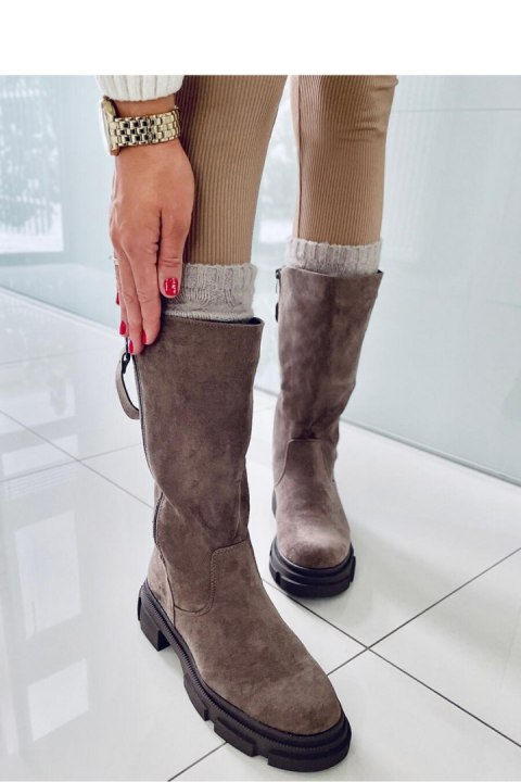 Kozaki damskie płaskie SLADE KHAKI - Inello Kozaki damskie płaskie SLADE KHAKI - Inello