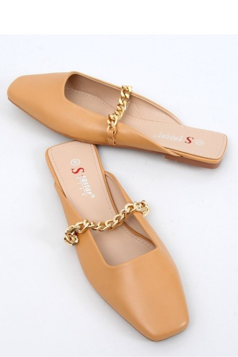 Sandał KLAPKI Z ŁAŃCUSZKIEM CAMEL T399P CAMEL - Inello Sandał KLAPKI Z ŁAŃCUSZKIEM CAMEL T399P CAMEL - Inello
