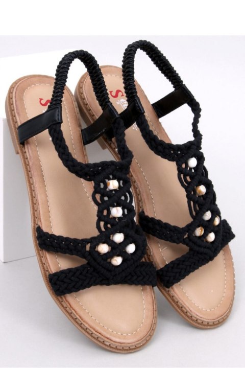 Sandałki sznurkowe boho ASHES BLACK - Inello Sandałki sznurkowe boho ASHES BLACK - Inello