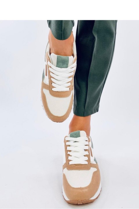Sneakersy damskie AGASSI BEIGGREEN - Inello Sneakersy damskie AGASSI BEIGGREEN - Inello