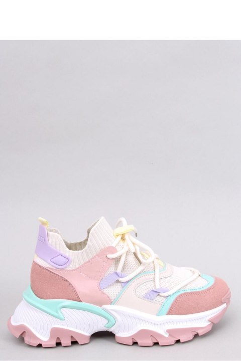 Sneakersy kolorowe na koturnie BEALS PINK - Inello Sneakersy kolorowe na koturnie BEALS PINK - Inello