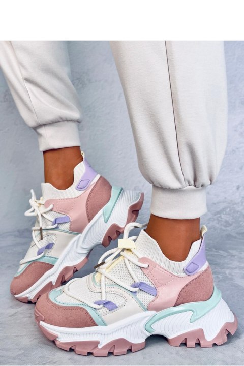 Sneakersy kolorowe na koturnie BEALS PINK - Inello Sneakersy kolorowe na koturnie BEALS PINK - Inello
