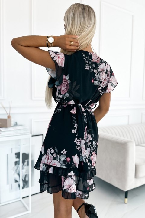 Sukienka Model Patrizia 468-2 Black/Rose - Numoco Sukienka Model Patrizia 468-2 Black/Rose - Numoco