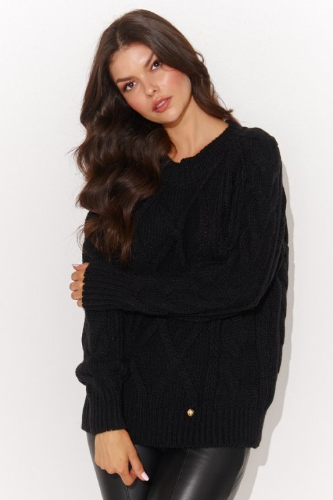 Sweter Damski Model NU_S93 Black - Numinou Sweter Damski Model NU_S93 Black - Numinou