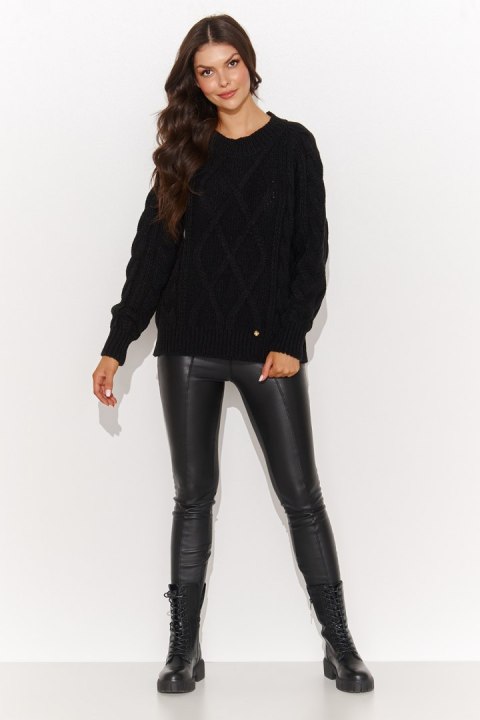 Sweter Damski Model NU_S93 Black - Numinou Sweter Damski Model NU_S93 Black - Numinou