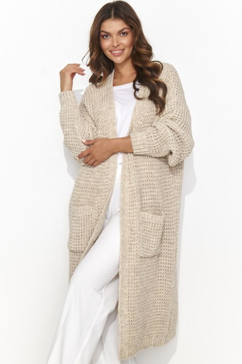Sweter Kardigan Model NU_S99 Beige Melnage - Numinou Sweter Kardigan Model NU_S99 Beige Melnage - Numinou