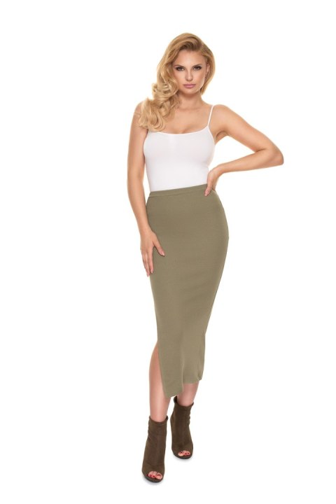 Spódnica Model 1715 Khaki - PeeKaBoo Spódnica Model 1715 Khaki - PeeKaBoo