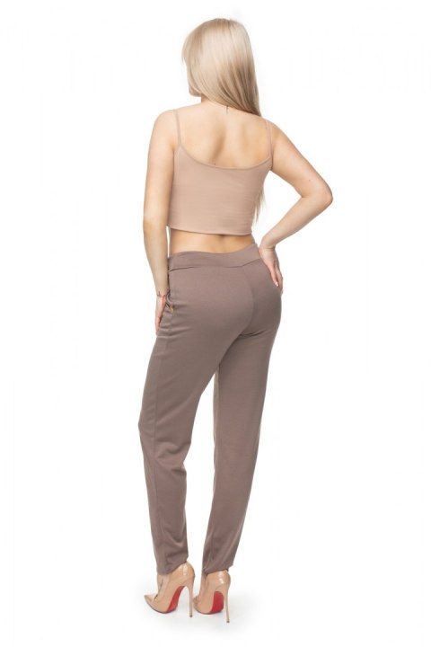 Spodnie Damskie Model 0101 Cappuccino - PeeKaBoo Spodnie Damskie Model 0101 Cappuccino - PeeKaBoo