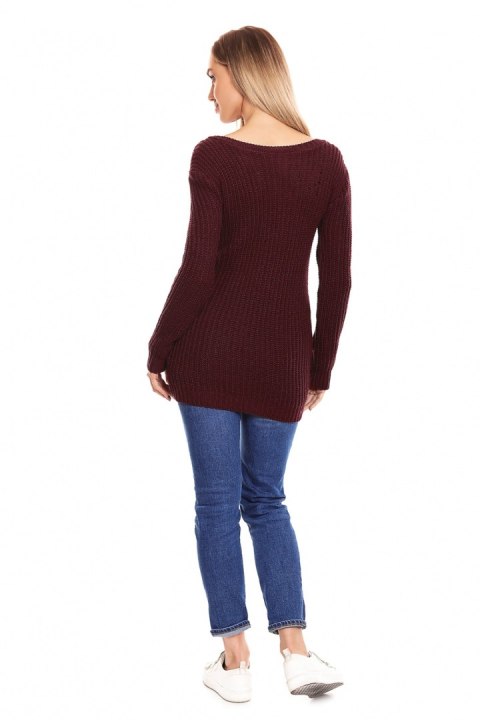 Sweter Ciążowy Model 40029 Bordo - PeeKaBoo Sweter Ciążowy Model 40029 Bordo - PeeKaBoo