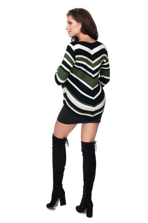 Sweter Ciążowy Model 40032 Khaki - PeeKaBoo Sweter Ciążowy Model 40032 Khaki - PeeKaBoo