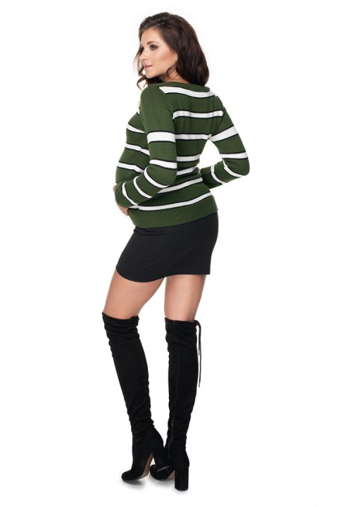 Sweter Ciążowy Model 40044 Khaki - PeeKaBoo Sweter Ciążowy Model 40044 Khaki - PeeKaBoo