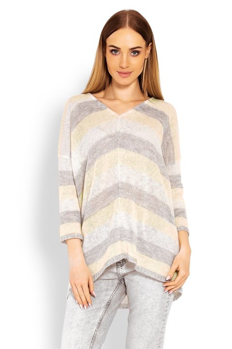 Sweter Damski Model 30057 Yellow - PeeKaBoo Sweter Damski Model 30057 Yellow - PeeKaBoo