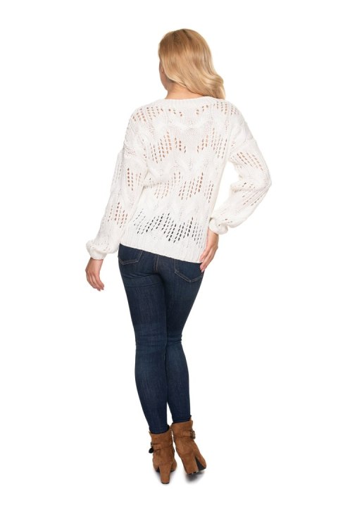 Sweter Damski Model 30076 Cream - PeeKaBoo Sweter Damski Model 30076 Cream - PeeKaBoo
