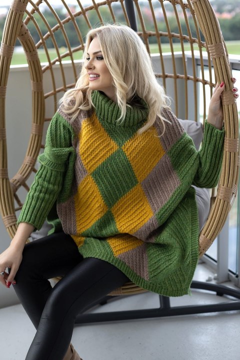 Sweter Damski Model 30088 Green - PeeKaBoo Sweter Damski Model 30088 Green - PeeKaBoo