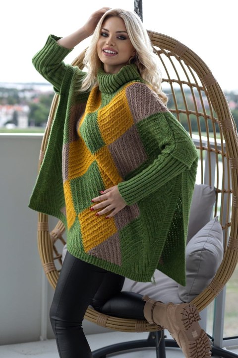 Sweter Damski Model 30088 Green - PeeKaBoo Sweter Damski Model 30088 Green - PeeKaBoo