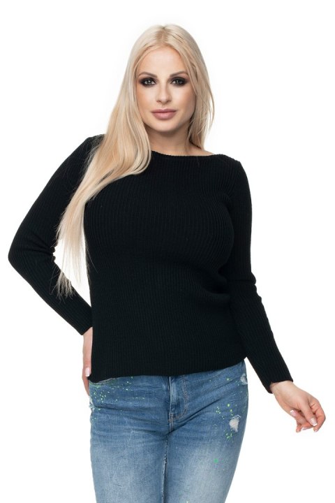Sweter Damski Model 70021 Black - PeeKaBoo Sweter Damski Model 70021 Black - PeeKaBoo