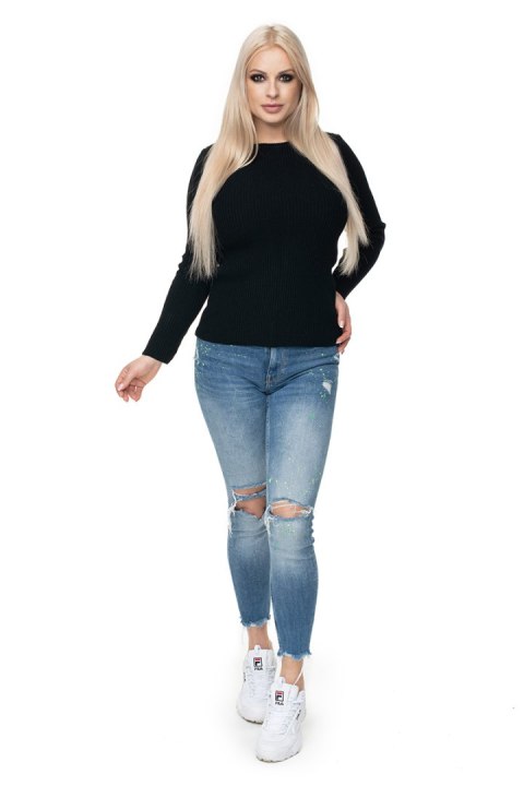 Sweter Damski Model 70021 Black - PeeKaBoo Sweter Damski Model 70021 Black - PeeKaBoo