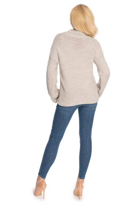 Sweter Damski Model 70032 Beige - PeeKaBoo Sweter Damski Model 70032 Beige - PeeKaBoo