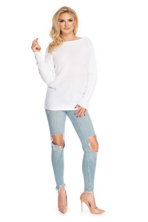Sweter Damski Model 70036 White - PeeKaBoo Sweter Damski Model 70036 White - PeeKaBoo