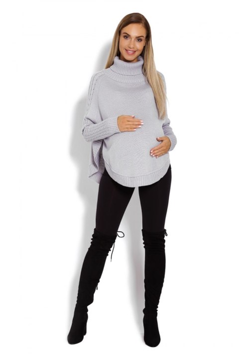 Sweter Ponczo Model 70009C Grey - PeeKaBoo Sweter Ponczo Model 70009C Grey - PeeKaBoo